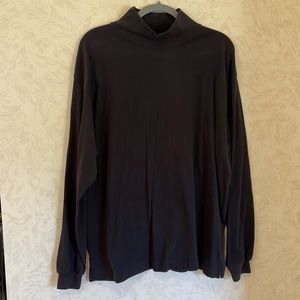 Land's End Black Soft & Cozy Mock Neck Long Sleeve Top Size XL